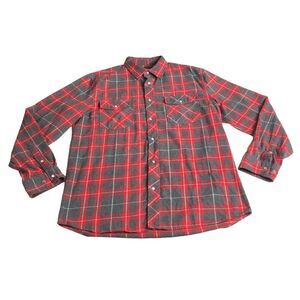 Outdoor Casuals Shirt Mens XLT Plaid Flannel Pearl‎ Snap Grunge Cowboy Western